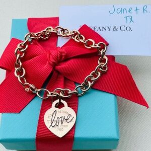Tiffany & Co LIMITED EDITION 18k Love Heart Tag Bracelet, 7.5 inch